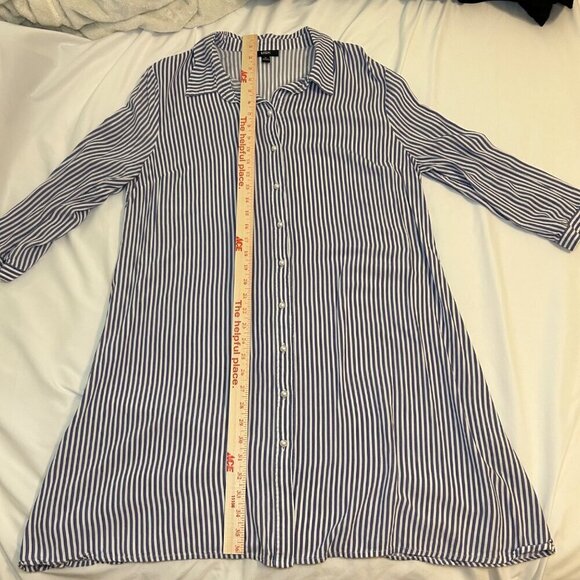MSK Size XL Striped Blue and White Dress Coverup Beach Resortwear Holiday - Picture 12 of 13